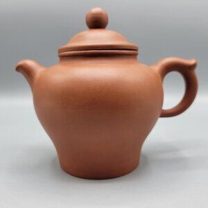Chinese Hand Thrown Red Clay Terracotta Teapot With Lid 5" Tall